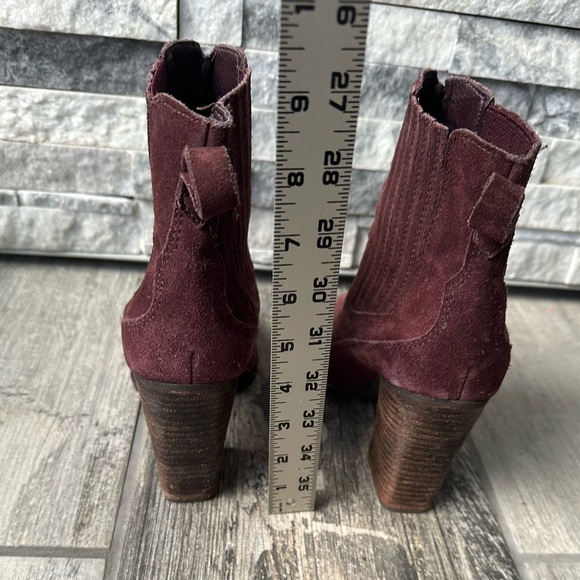 Dolce Vita Suede  Western Boho Dark Cherry Purple Ankle Fall  Booties  Size 7 - Picture 8 of 10